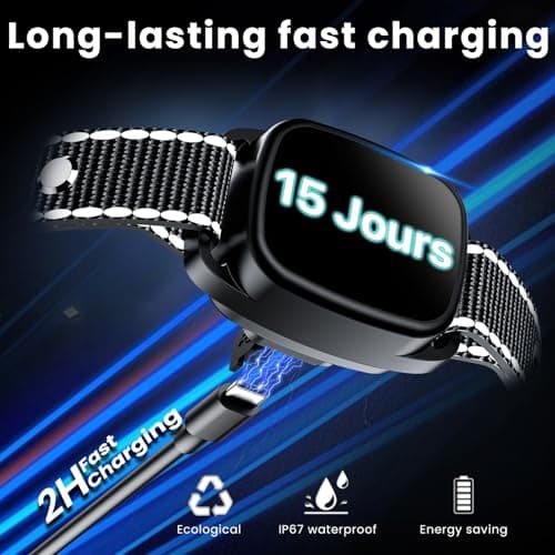 Collier Anti Aboiement Chiens,Modes Son/Vibration/Vibration Forte, Détection Intelligente des Aboiements, Rechargeable, Étanche IP67, pour Petit et Gros Chien (Black)