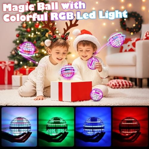 ANOEPUY Boule Volante,Jouet Lumineux, Boule Magique,Magique Mini Drone Cadeau Enfant,Flying Boomerang Hand Spinner Jeux Extérieur Intérieur Enfant (Violet)