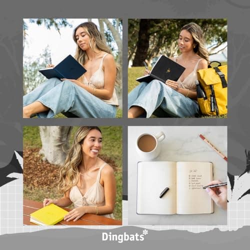 Dingbats* - Faune Carnet de Notes A4 Extra-large Quadrillé - Couverture Rigide, Journal en Cuir PU - Fermeture élastique, Porte-stylo, Marque-page