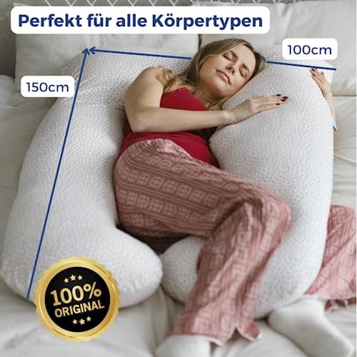 MAKOSAS KomfortKissen Original - Coussin orthopédique de qualité supérieure - Coussin de corps - Coussin de positionnement latéral - Pour un meilleur sommeil et contre les maux de dos - 100 x 150 cm