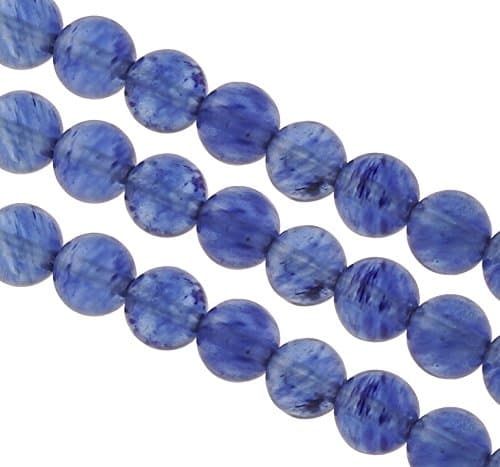 Perles rondes en quartz bleu pastèque 4 mm, 6 mm, 8 mm, pastèque - Collier de perles (4 mm)
