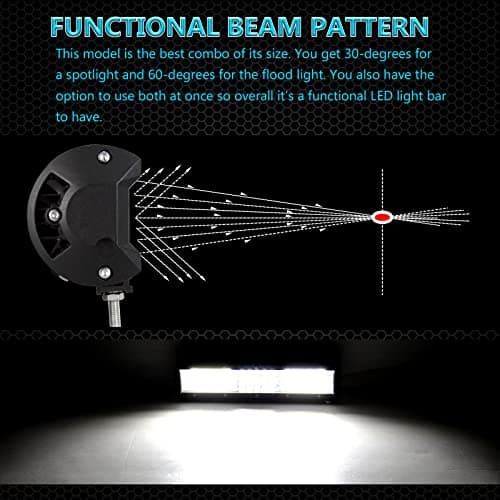 AUXTINGS 30cm Quatre Rangées Barre Lumineuse LED de travail Faisceau de travail pour camions tracteurs 4x4 bateau tout-terrain feux de brouillard,12V 24V étanche IP67