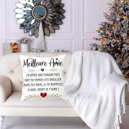 Cadeau de la meilleure amie J'espère que chaque fois que tu serres ce coussin dans tes bras, il te rappelle à quel point je t'aime Housse de coussin Ami Anniversaire Cadeau de Noël (meilleure amie)