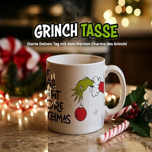 United Labels Grinch Tasse 320 ml, Tasse à café Twas the night before Grinchmas, Tasse à café en céramique, Tasse de Noël drôle