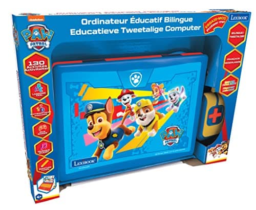 Lexibook Pat Patrouille Ordinateur Portable éducatif bilingue néerlandais/français, Jouet pour Enfant avec 130 activités d'apprentissage, Jeux et Musique, Bleu, JC798PAi10