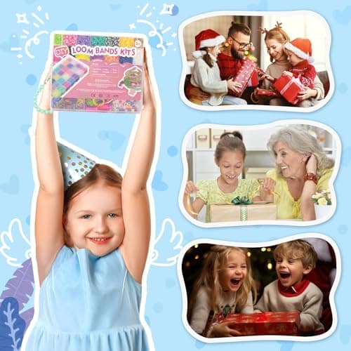 Uolifrem Elastiques Bracelet Kit pour Enfants, 29 Couleurs Elastic Tissés, Élastiques de Bricolage pour la Fabrication de Bracelets, Loom Bands avec Accessoires, Cadeau pour Filles et Garçons