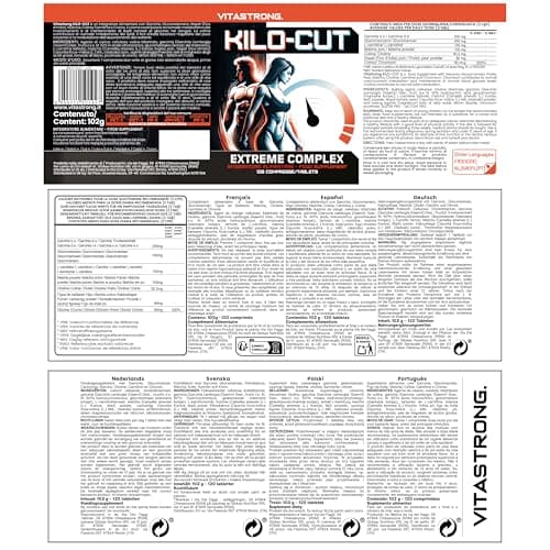 Kilo-Cut pour des Résultats Esthétiques, Solution de Nouvelle Génération - Synergie de Garcinia, Matcha, L-Carnitine, Choline, Glucomannane - 120 comprimés - Sentez-vous Plus Légère et Énergique