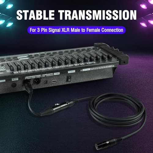 Czgor 2 mètres de Câbles DMX 10 Pièces, Flexibles 3 Broches Signal XLR Mâle à Femelle DMX Cable Pour Signal D'éclairage de Scène Connexion XLR Fil De Lumière de Scène