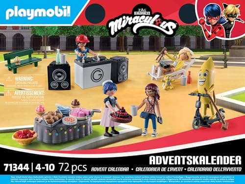 Playmobil 71344 Calendrier de l'Avent Miraculous Ladybug: Pique-Nique à Paris - Comprend Cinq Personnages et 24 Surprises excitantes - Dès 4 Ans
