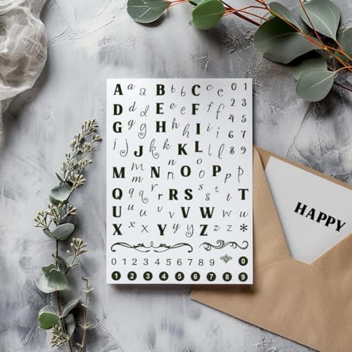 PH PandaHall 26 Tampons Transparents avec Lettres de L'Alphabet Tampon en Silicone avec Chiffres et Lettres Majuscules Tampon en Caoutchouc Sceau Transparent pour la Cartes Scrapbooking