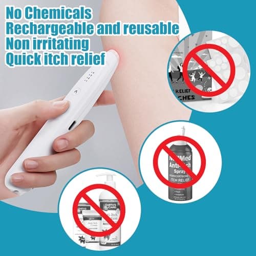 OBEST Guérisseur de piqûres d'insectes,rechargeable, portable,anti-piqûres d'insectes,dispositif contre des démangeaisons,douleurs et gonflements,appareil soulageant piqûres anti moustique