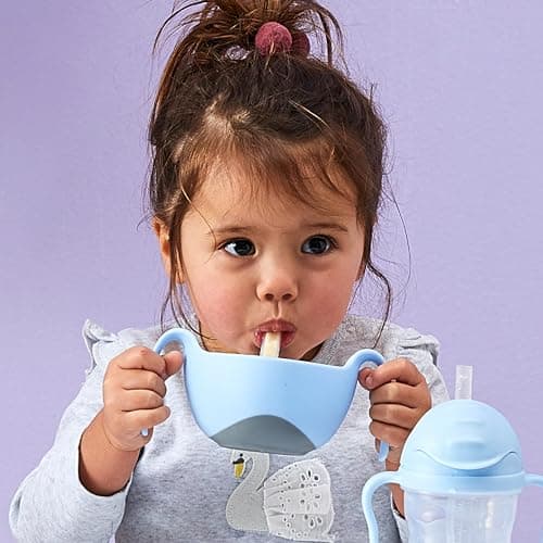 b.box Bol Enfant + Paille | Bol à Snacks 3 en 1 avec Couvercle, Gobelet Avec Paille pour les Balades, Bol à Céréales | Passe au Lave-Vaisselle et au Micro-Ondes | 250 ml