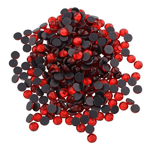 Perlin 442 Lot de 2 Grandes Pierres Strass thermocollantes Rouge 4 mm