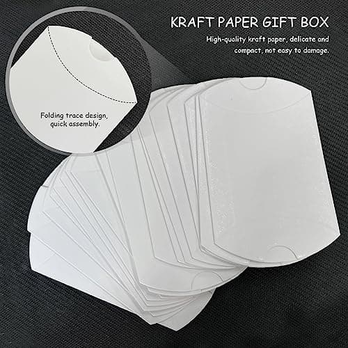 Lot de 100 boîtes cadeaux blanches en papier kraft avec 50 m de ficelle de jute et ruban de 12 yards, boîte cadeau de mariage pour bonbons, noix, bijoux et petits cadeaux