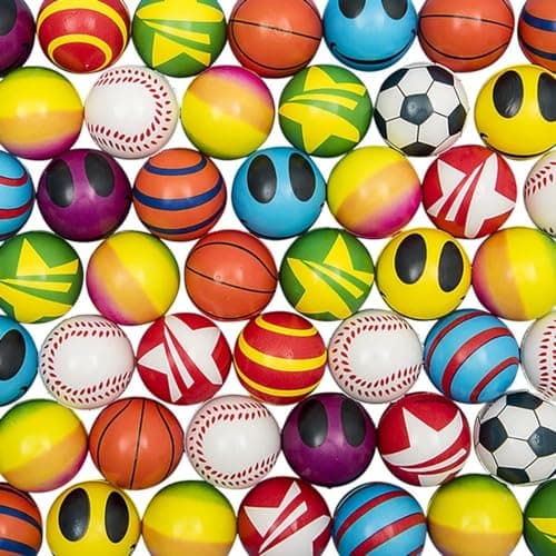 Lot 50 Mini Balles Anti Stress Enfants - Fidget Toys Anti Stress 5,1 cm, Lot Varié de Balles Anti Stress, Boules Sensorielles à Presser Enfants, Cadeaux de Fête, Cadeaux d'anniversaire Garçons Filles