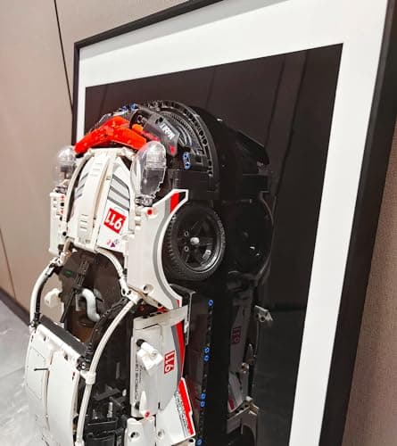 WETCEAOM Cadre d'affichage pour Lego Technic Porsche 911 RSR Race Car 42096, Tableau d'affichage mural pour Lego les amateurs, taille : 75x45 cm(sans modèle)