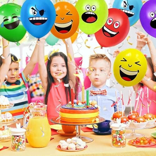 20/50/100/200 Ballons en Latex Série Émotion, 12 Pouces Ballons Smiley de Fête de Couleurs, Emoticones Amusant Ballon Mignon Visage de Souriant, Ballons pour Enfant Fête d'Anniversaire Cérémonie(100)