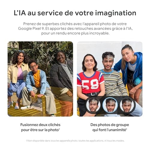 Google Pixel 9 – Smartphone Android débloqué avec Gemini, Appareil Photo avancé, 24 Heures d'autonomie et écran Actua 6,3 Pouces – Noir Volcanique, 256GB
