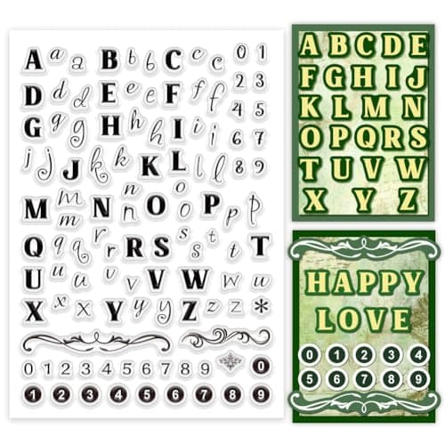 PH PandaHall 26 Tampons Transparents avec Lettres de L'Alphabet Tampon en Silicone avec Chiffres et Lettres Majuscules Tampon en Caoutchouc Sceau Transparent pour la Cartes Scrapbooking