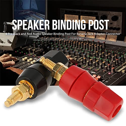 AILOOCEDI Lot de 4 Prises Banane, Borne de Liaison de Haut-Parleur Audio Noir et Rouge pour Connecteur Adaptateur Prise Banane avec Borne de Fiche Banane de 4 Mm, Installation Facile des
