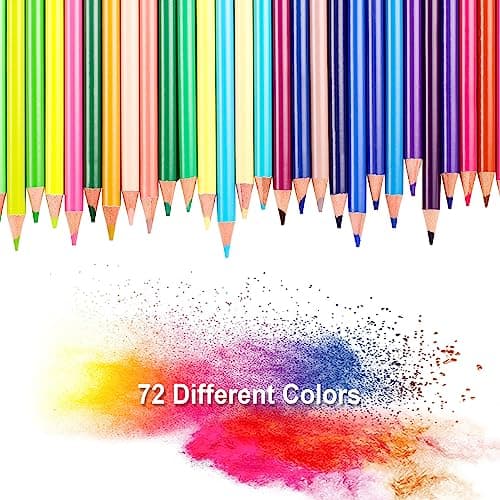 HIFORNY Ensemble de 80 crayons de couleur pour adultes - 72 couleurs de crayons de couleur avec des extras, des crayons à mine tendre pour artistes