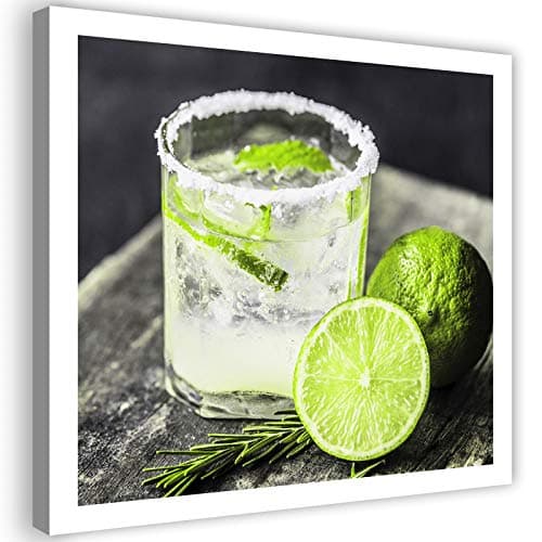 Feeby Photo sur Toile Citron vert Boisson Glace Tableau Giclée Cuisine vert 40x40 cm