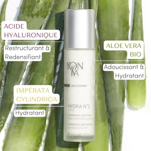 Hydra N°1 Fluide Yonka 50ml - Hydratant Matifiant Peau Normale à Grasse Déshydratée - Hydratation Profonde Longue Durée sans Brillance - Effet Mat