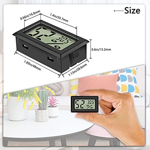 Thlevel Mini Digital LCD Thermomètre Hygromètre Température Humidité -50~70°C 20%~90% RH Thermomètre Portable Thermo Hygromètre Indicateur pour Bureau Cuisine Humidors Incubateurs Reptiles (3 PCS - A)