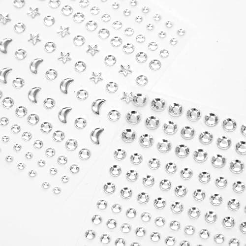 Paillettes autocollantes pour le visage, paillettes pour le visage, paillettes argentées, strass autocollants pour le maquillage de carnaval pour le visage, les yeux, le corps et les ongles.