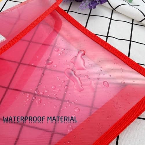 9 Pièces A4 Classeur en Plastique, Pochette Plastique Pochette Document Plastique A4 Enveloppe Transparente Chemise à Bouton Pression pour Fournitures Bureaux Voyage
