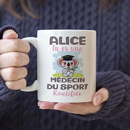 Mugffins Tasses Personnalisables pour MÉDECIN DU SPORT femme - En Français - Cadeau Personalisé- Koalifies Personalisés - 11 oz / 330 ml