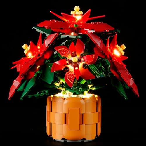 BRIKSMAX Kit d'éclairage 2.0 pour Lego Poinsettia – Éclairage LED innovant compatible avec les icônes Lego 10370 – Kit Lego non inclus