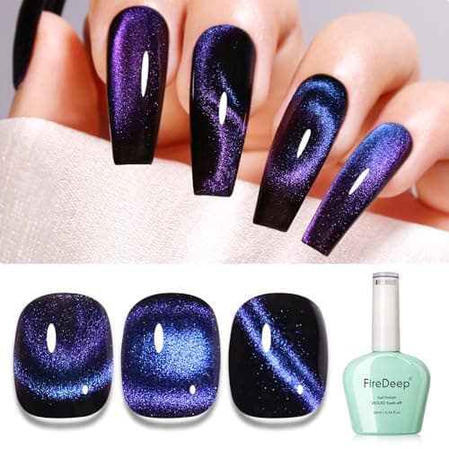 Firedeep 9d cat eye gel vernis à ongles, 16ml Galaxy blue purple caméléon gel magnétique poli LED/UV trempé vernis à ongles kit avec aimant