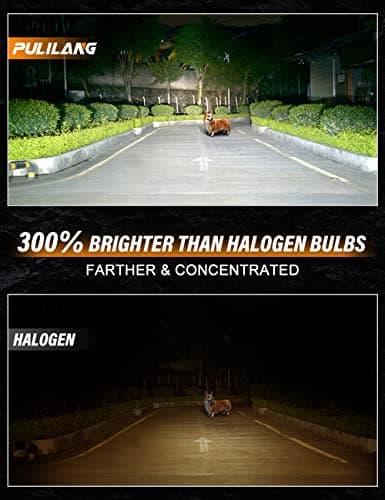 Pulilang Ampoules H7 LED, 55W 12000LM 6500K Blanc 300% de luminosité, Anti Erreur Canbus, 1:1 Mini Taille Non Polarité pour Remplacement de Phare Halogène de Voiture et Moto, 2 Lampe