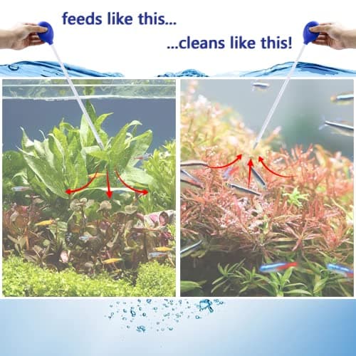 40 CM Coral Feeder 2 Escarpins de Couleurs Différentes Changeur d'eau pour Aquarium Réutilisable,Convient pour Aquarium, Accessoires D'aquarium(Noir et Bleu)