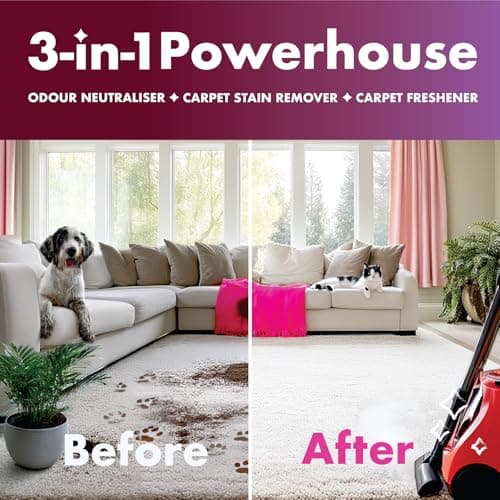 Dirtbusters Nettoyant Désodorisant Professionnel Concentré 3 en 1 pour Tapis Tissus - Neutraliseur d’Odeur, Parfum Huiles Essentielles, Shampooing des Moquette Machines Lavant par Extraction, 5L