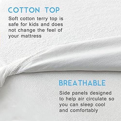 Bedecor Lot de 2 Protège Matelas 140x200 cm,Oeko-TEX Certifié, Alèse Imperméable en Coton Respirant avec 4 Coins Elastiques