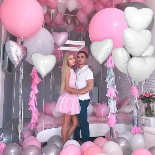 Ballon Coeur Blanc 20 pcs, baudruche en Forme de Coeur, Ballons de Fleuret, Ballon Helium Coeur pour Anniversaire, Mariage, Saint Valentin, décoration de fête de Noël