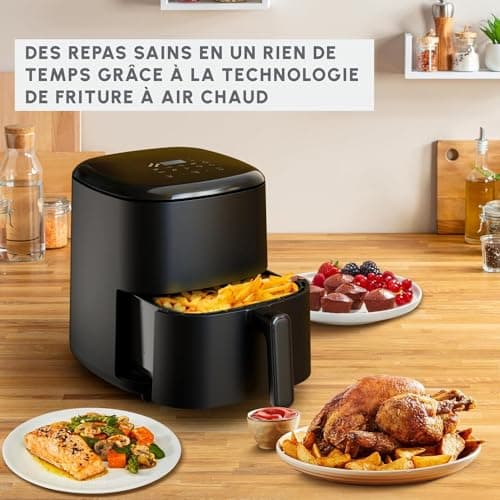 Moulinex Easy Fry Max Friteuse sans huile, Capacité XL de 5 L, Jusqu'à 6 personnes, 10 programmes automatiques, Ecran tactile digital, Gain de temps et d'énergie, air fryer EZ245820