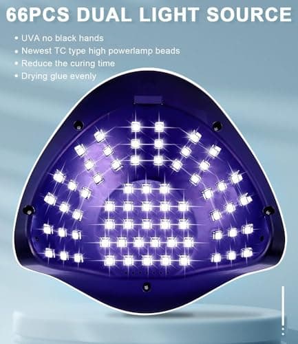 UIHOL Lampe UV LED Ongles Gel, 280W Professionnel Sèche Automatique, 66 Lumières Séchage Rapide, Grand LCD Ecran, 4 Minuteries 10s/30s/60s/99s pour Vernis Semi Permanent
