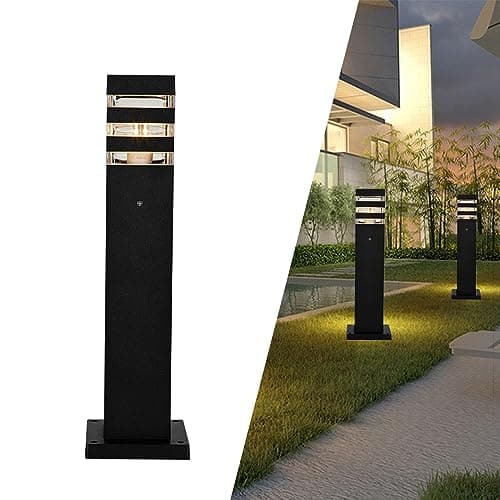 Mengjay Lampadaire Exterieur pour Jardin et Chemin, Luminaire Extérieur E27 Lampe de jardin,IP23 Etanche Eclairage Exterieur,IP23 Etanche Lampe sur pied Poteau Exterieur (A)