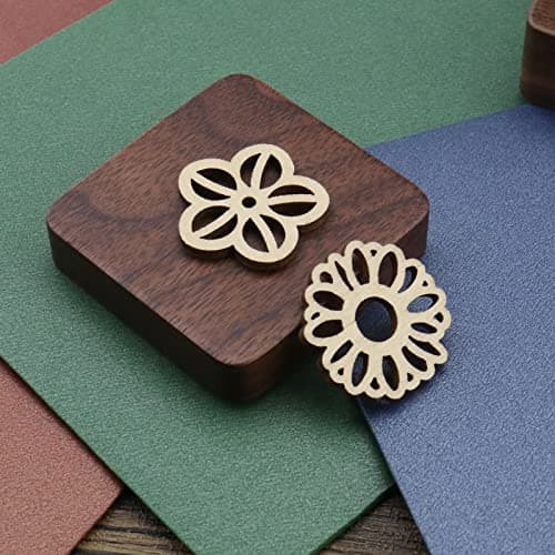 VGOL Lot de 100 tranches de bois décoratives en forme de fleur et de feuille pour bricolage, scrapbooking, fabrication de cartes