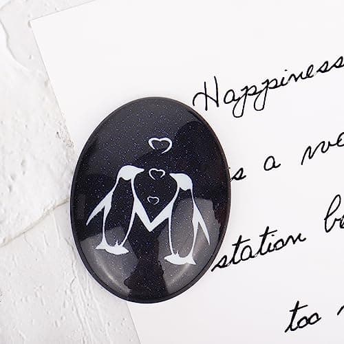 Merclix Idee Cadeau Homme Amour Pierre de Pingouin Cadeau Couple Original Cadeau pour Son Copain Copine Mari Cadeau Amoureux pour Homme Cadeau Saint Valentin Homme Idée Cadeau Femme Noel Anniversaire