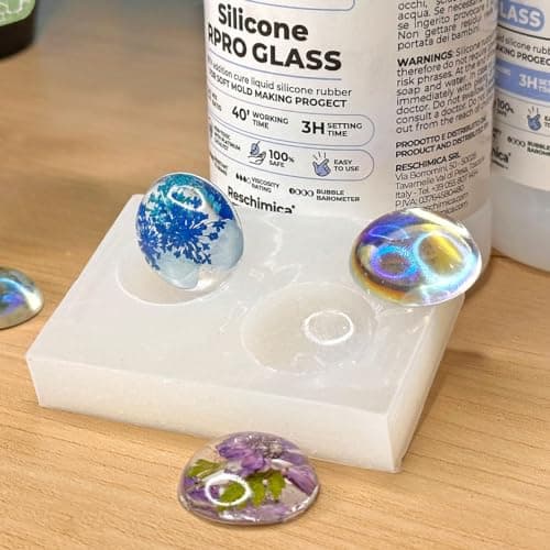 Caoutchouc de Silicone Traslucide 1:1 pour Moulage R Pro Glass, Non Toxique, pour moules durs et Compatible avec Les résines, la Cire, Le plâtre et d'autres matériaux (500 GR)