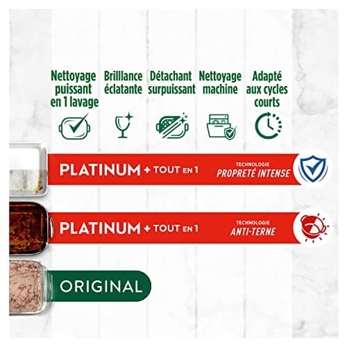 Fairy Platinum Plus Tablettes Lave-Vaisselle All In One Technologie Anti-Terne, Regular, 71 Capsules, Nettoyage Optimal Pour Une Vaisselle Propre Comme Neuve