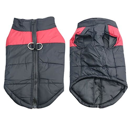Idepet Manteau d'hiver pour Chien Vêtements Imperméables pour Petit Moyen Grand Chien Chat Taille S L L XL XXL 3XL 4XL 5XL (M, Rouge)