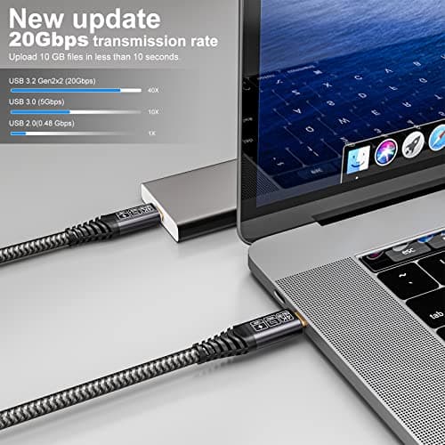 CAKOBLE cable usb c vers usb c 3m,cable usb c 3.2 gen 2 20gbps100W câble usb c charge rapide,transmission video 4K 60Hz pour téléphones mobiles, moniteurs, dispositifs USB C,cable usb c 3m