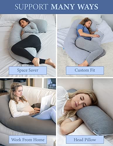 Pharmedoc Coussin de Grossesse - Coussin Allaitement en Forme de U, Coussin Maternité et Coussin Grossesse pour Dormir & Oreiller de Grossesse - Soutien pour Le Dos, Les Hanches, Les Jambes