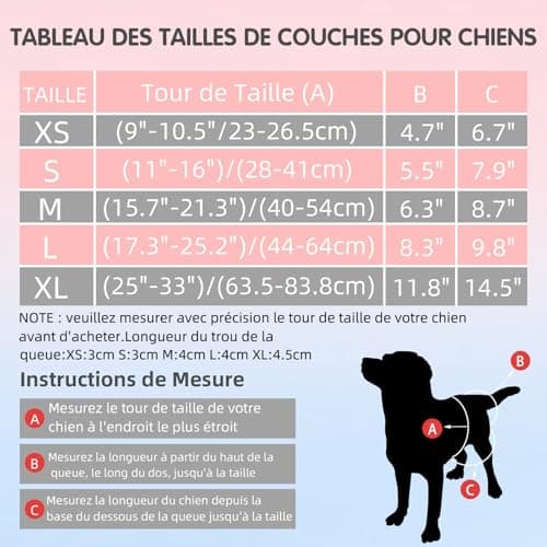 UFO PET Culotte Chiennes Chaleurs XS Réutilisables, Couche pour Chien Femelle Lavables (Lot de 3), Culotte très Absorbantes pour Chien avec Fermeture Forte et Flexible