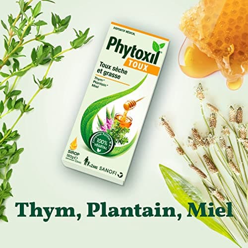 PHYTOXIL TOUX - Dispositif médical- Sirop 133 ml - Soulage la toux sèche et toux grasse - Thym, Plantain, Miel - A partir de 2 ans -